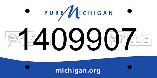1409907 Michigan License Plate