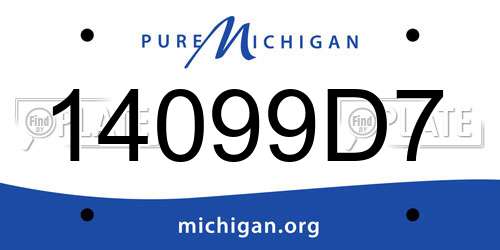 14099D7 Michigan License Plate