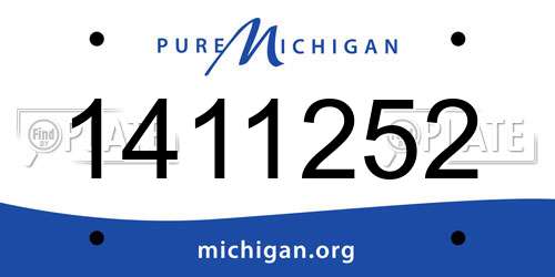 1411252 Michigan License Plate