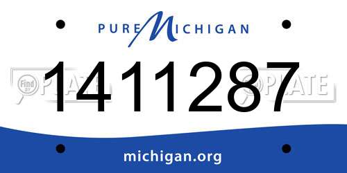1411287 Michigan License Plate