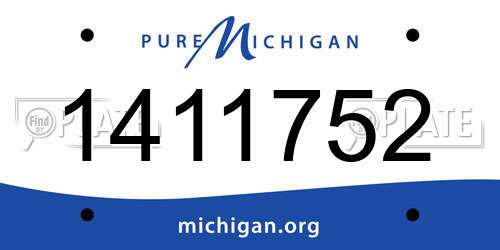 1411752 Michigan License Plate