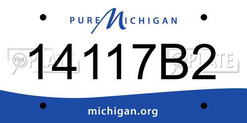 14117B2 Michigan License Plate
