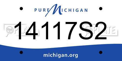 14117S2 Michigan License Plate
