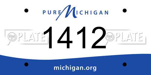 1412 Michigan License Plate
