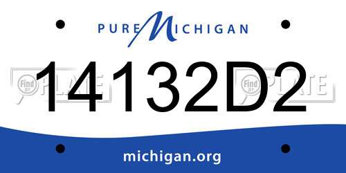 14132D2 Michigan License Plate