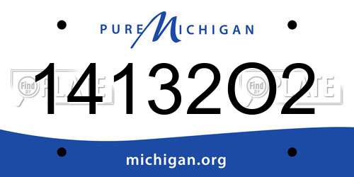 14132O2 Michigan License Plate