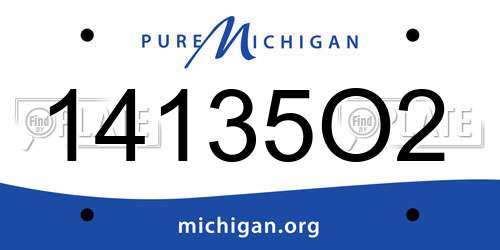 14135O2 Michigan License Plate