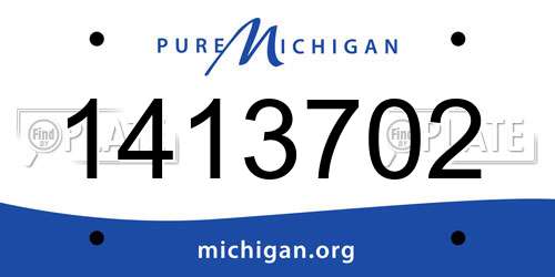 1413702 Michigan License Plate