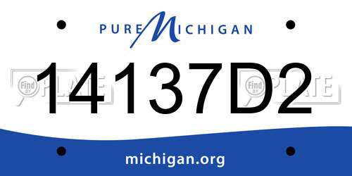 14137D2 Michigan License Plate
