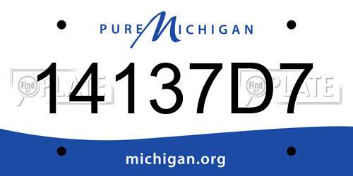 14137D7 Michigan License Plate