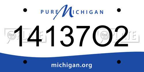 14137O2 Michigan License Plate