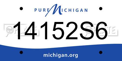 14152S6 Michigan License Plate