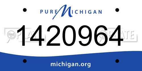 1420964 Michigan License Plate