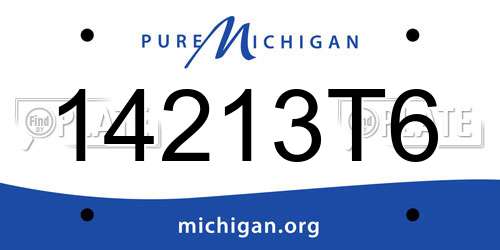 14213T6 Michigan License Plate