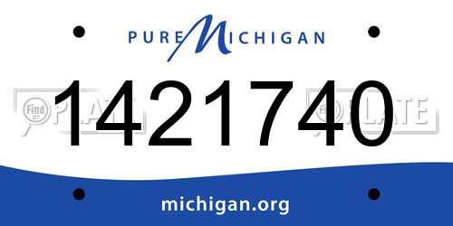 1421740 Michigan License Plate