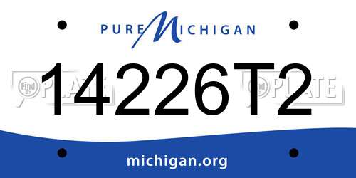 14226T2 Michigan License Plate