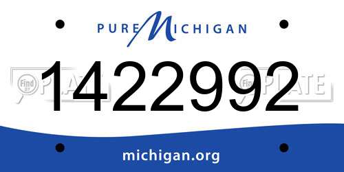 1422992 Michigan License Plate