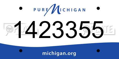 1423355 Michigan License Plate