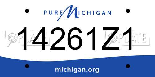 14261Z1 Michigan License Plate