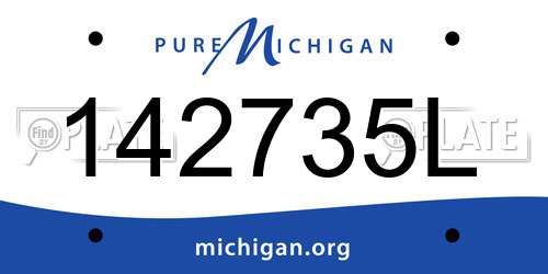 142735L Michigan License Plate
