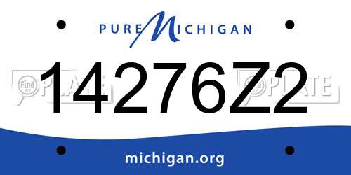 14276Z2 Michigan License Plate