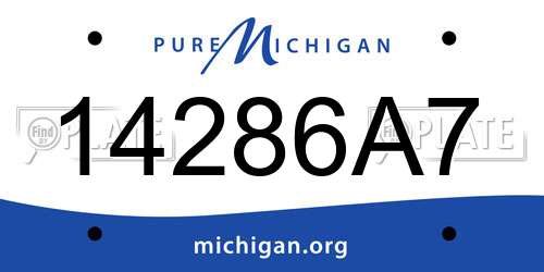 14286A7 Michigan License Plate