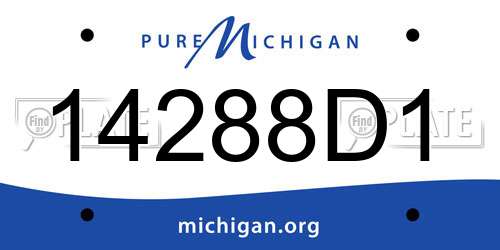 14288D1 Michigan License Plate