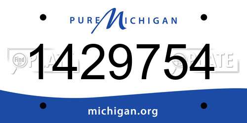 1429754 Michigan License Plate