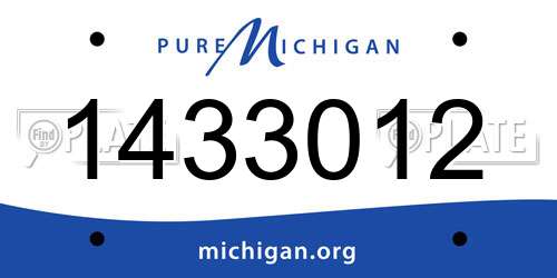 1433012 Michigan License Plate