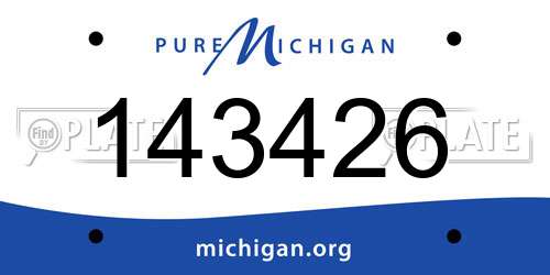 143426 Michigan License Plate