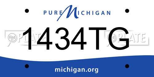 1434TG Michigan License Plate