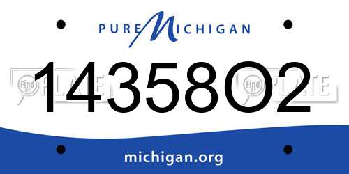 14358O2 Michigan License Plate
