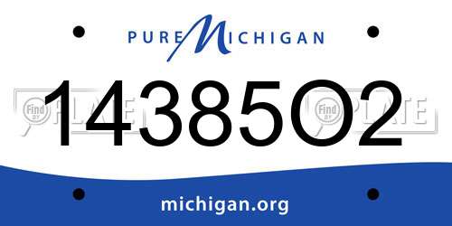 14385O2 Michigan License Plate