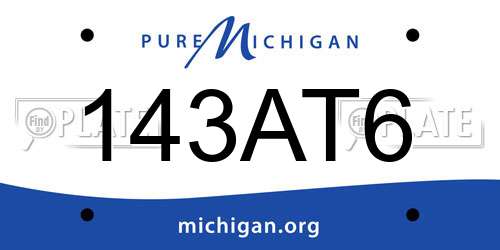143AT6 Michigan License Plate