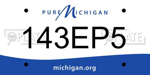 143EP5 Michigan License Plate