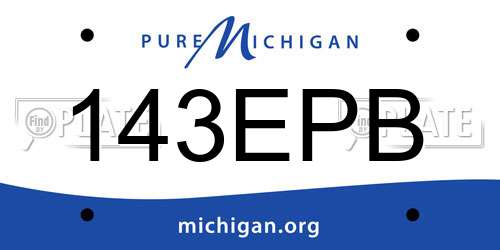 143EPB Michigan License Plate