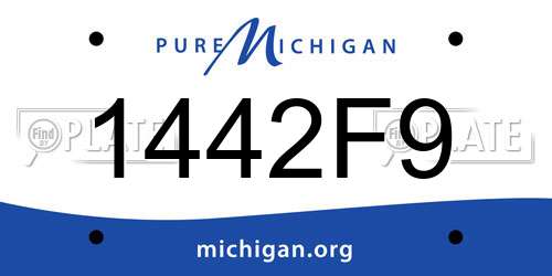 1442F9 Michigan License Plate
