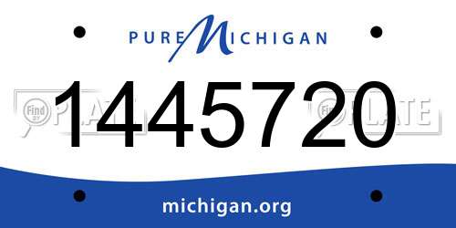 1445720 Michigan License Plate
