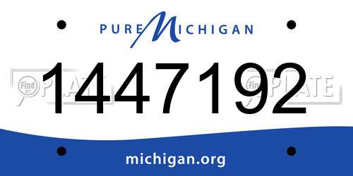 1447192 Michigan License Plate