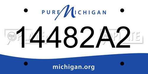 14482A2 Michigan License Plate