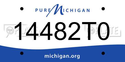 14482T0 Michigan License Plate