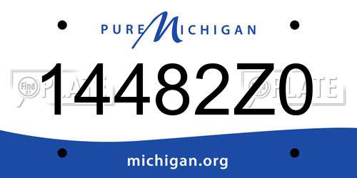 14482Z0 Michigan License Plate