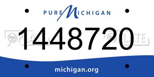 1448720 Michigan License Plate