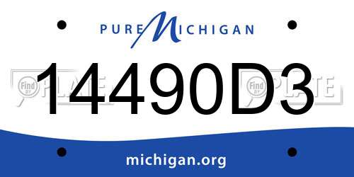 14490D3 Michigan License Plate