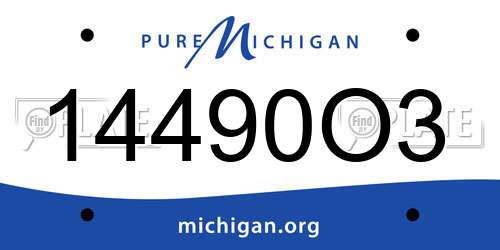 14490O3 Michigan License Plate