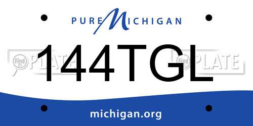 144TGL Michigan License Plate