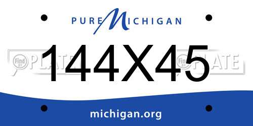 144X45 Michigan License Plate