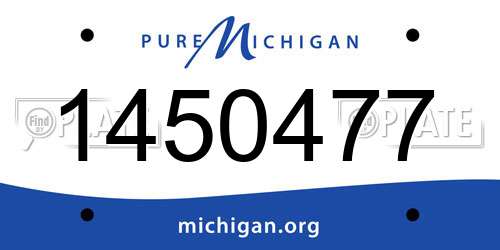 1450477 Michigan License Plate