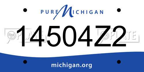 14504Z2 Michigan License Plate