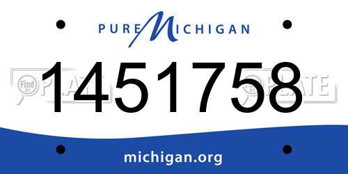 1451758 Michigan License Plate